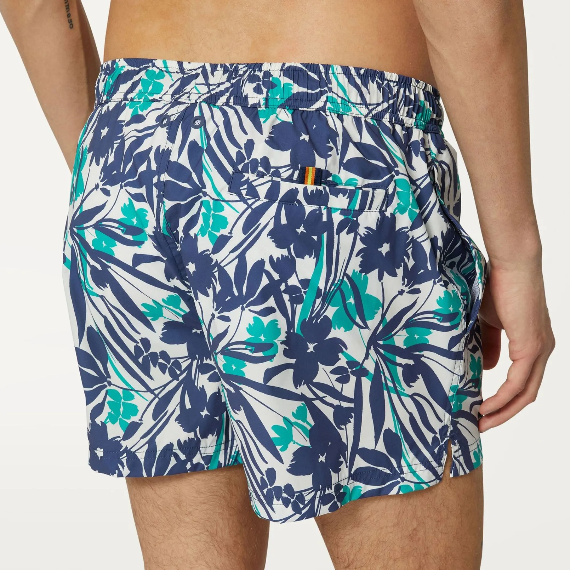 K-WAY Airy Graphic - Bathing Suits - Swimming Trunk - Man - Flowers White Indigo Store