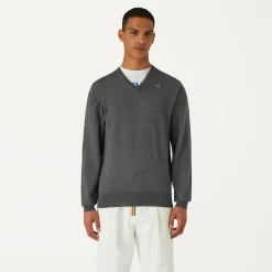 K-WAY Antoine Merino - Knitwear - Pullover - Man - Grey Md Mel Sale