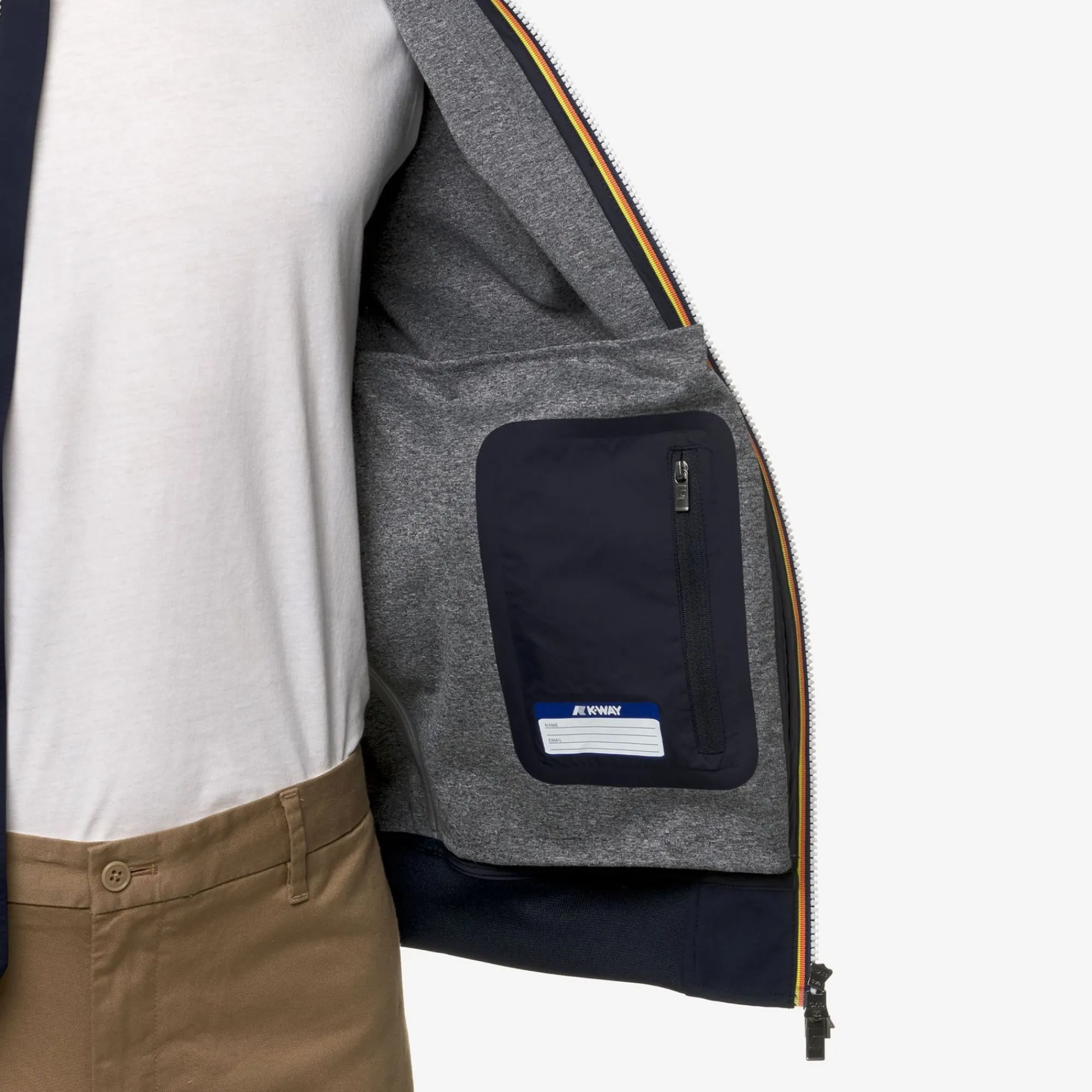 K-WAY Arsene Bonded Jersey - Jackets - Short - Man - Blue Depth Discount