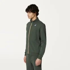 K-WAY Augur Poly Cotton - Fleece - Jacket - Unisex - Green Blackish Outlet