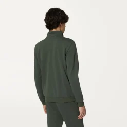 K-WAY Augur Poly Cotton - Fleece - Jacket - Unisex - Green Blackish Outlet