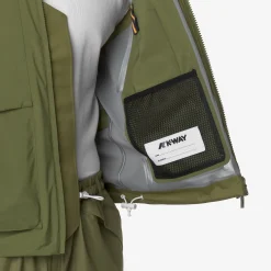 K-WAY Barnel Pockets Bonded Jersey - Jackets - Vest - Man - Green Sphagnum-Grey Online
