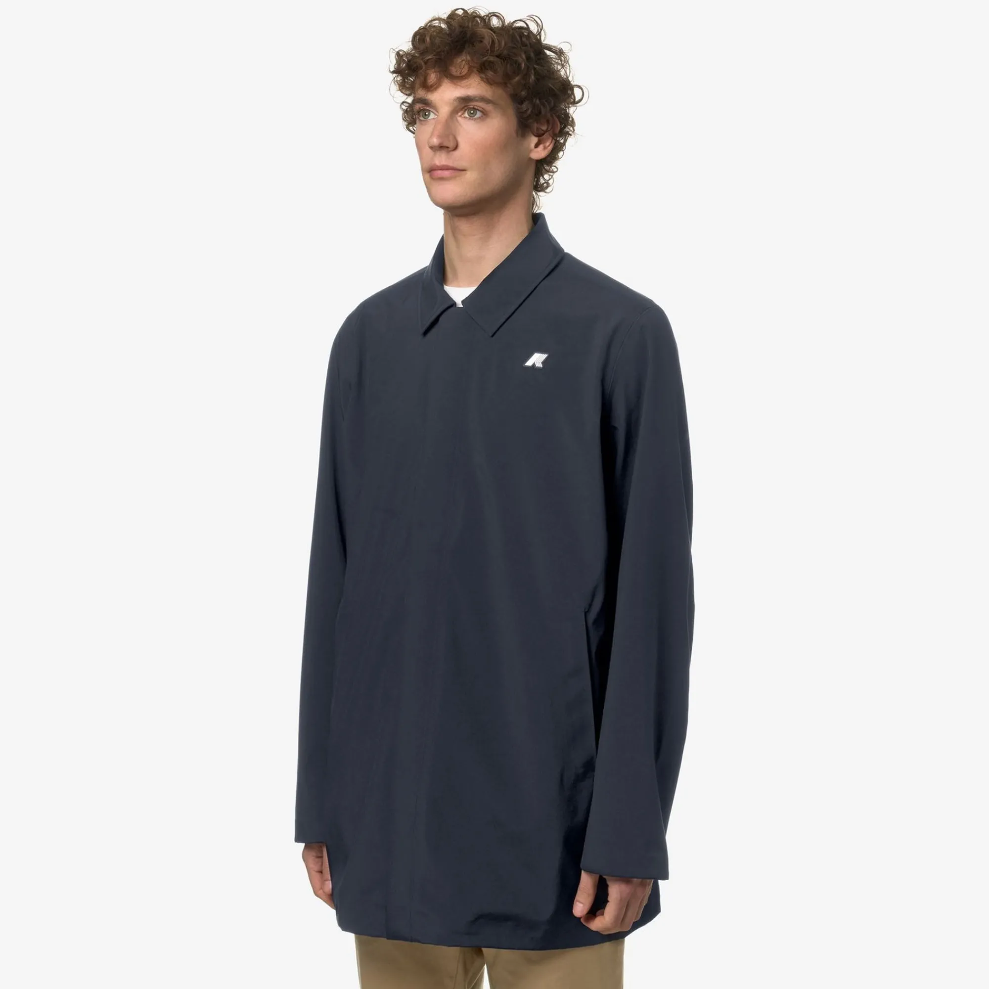 K-WAY Benny Bonded Jersey - Jackets - 3/4 Length - Man - Blue Depth Flash Sale