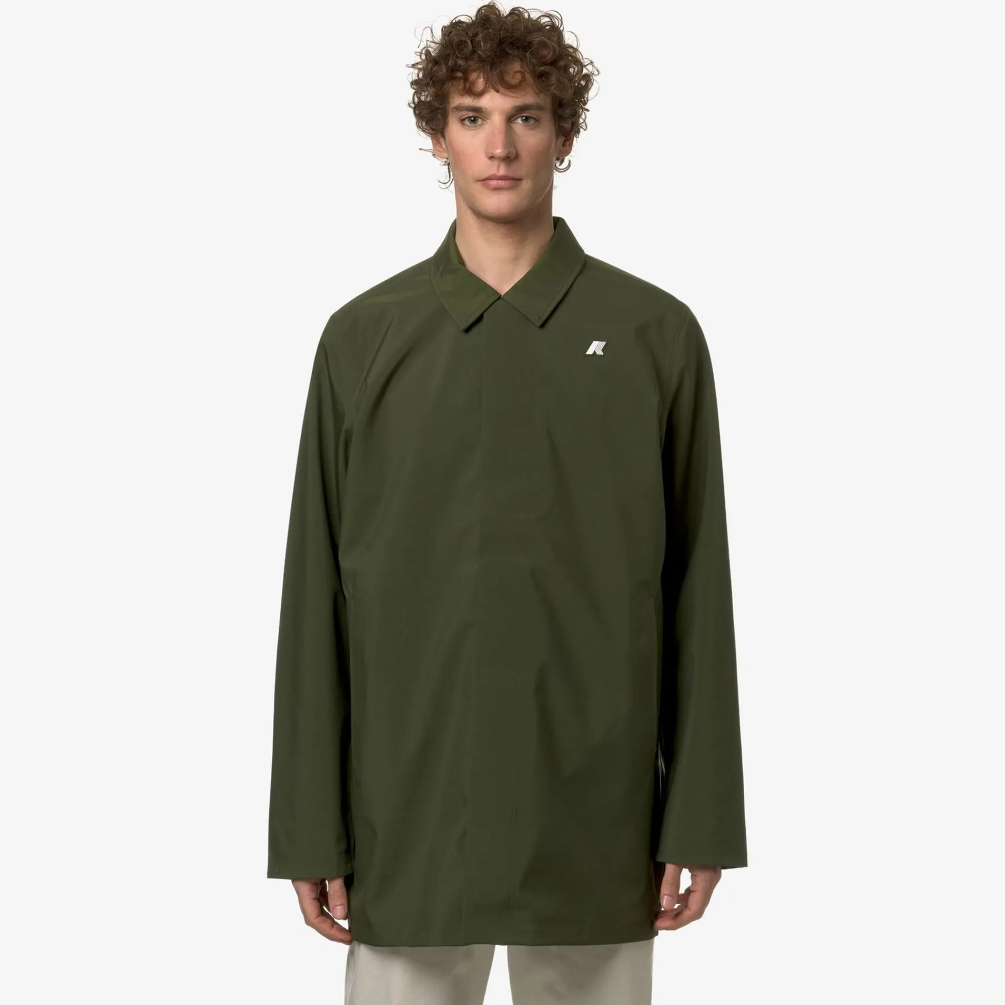 K-WAY Benny Bonded Jersey - Jackets - 3/4 Length - Man - Green Cypress Flash Sale