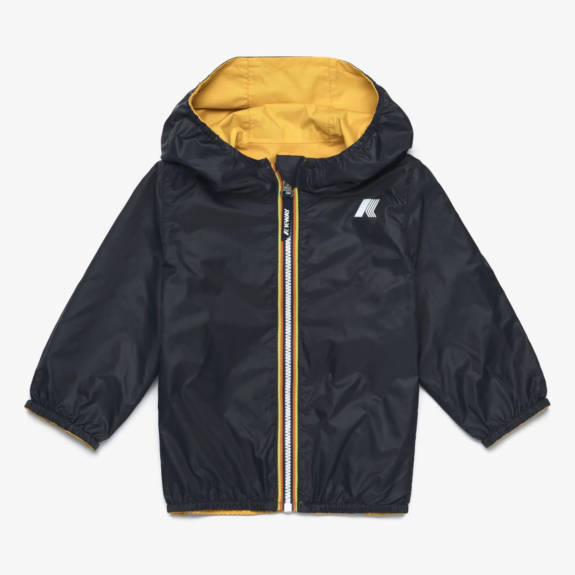 K-WAY E. Jake Plus.2 Reversible - Jackets - Short - Kid Unisex - Yellow Mimosa-Blue Depth Store