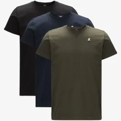 K-WAY Edwing Round Sleeves Three Pack - T-Shirtstop - T-Shirt - Man - Black Torba-Blue Depth-Black Pure Flash Sale