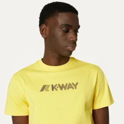 K-WAY Elliot 3D Stripes Logo - T-Shirtstop - T-Shirt - Man - Yellow Sunstruck Sale