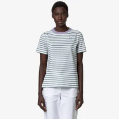 K-WAY Emeli Stripes - T-Shirtstop - T-Shirt - Woman - White-Green M-Violet G Sale