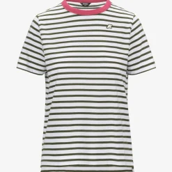 K-WAY Emeli Stripes - T-Shirtstop - T-Shirt - Woman - White-Green-Pink Discount