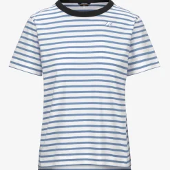K-WAY Emeli Stripes - T-Shirtstop - T-Shirt - Woman - White-Blue A-Blue D Shop