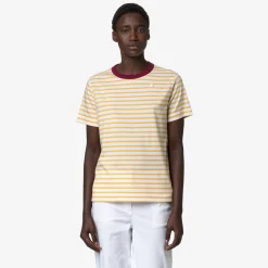 K-WAY Emeli Stripes - T-Shirtstop - T-Shirt - Woman - White-Yellow-Red Best Sale