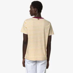 K-WAY Emeli Stripes - T-Shirtstop - T-Shirt - Woman - White-Yellow-Red Best Sale