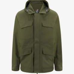 K-WAY Erhal Linen Blend 2L - Jackets - Mid - Man - Green Cypress-Silver Hot