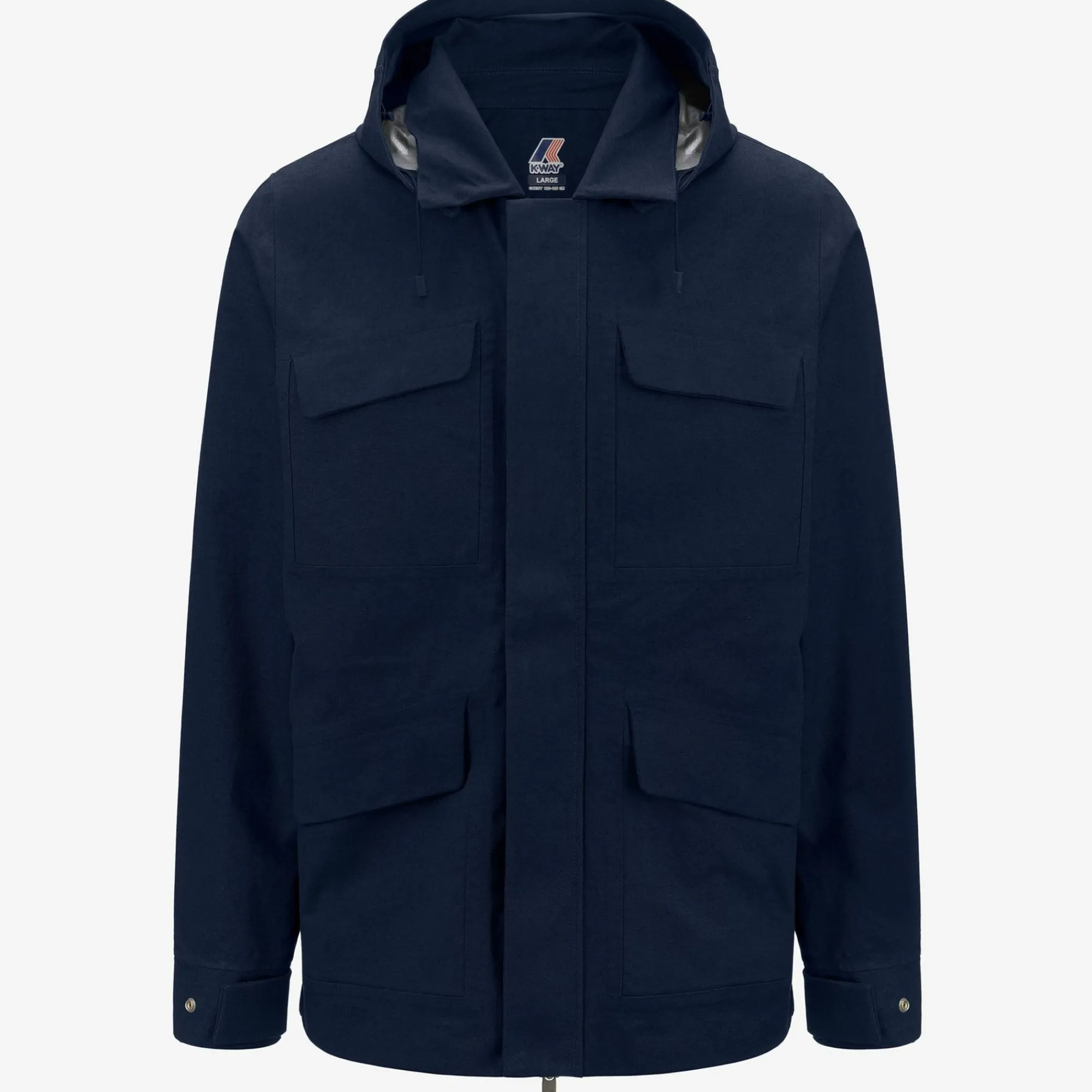 K-WAY Erhal Linen Blend 2L - Jackets - Mid - Man - Blue Depth-Silver Hot