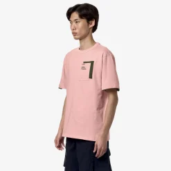 K-WAY Fantome Contrast Pockets - T-Shirtstop - T-Shirt - Man - Pink Ash-Green Cypress Best Sale
