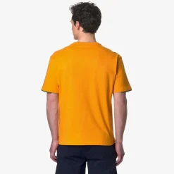 K-WAY Fantome Contrast Pockets - T-Shirtstop - T-Shirt - Man - Orange Md-Green Cypress-Blue Fiord Shop
