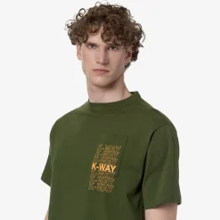 K-WAY Fantome Lettering - T-Shirtstop - T-Shirt - Man - Green Cypress-Orange Md Discount