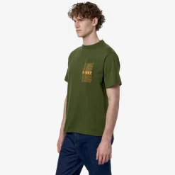 K-WAY Fantome Lettering - T-Shirtstop - T-Shirt - Man - Green Cypress-Orange Md Discount