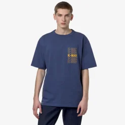 K-WAY Fantome Lettering - T-Shirtstop - T-Shirt - Man - Blue Fiord-Yellow Mimosa Best