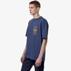K-WAY Fantome Lettering - T-Shirtstop - T-Shirt - Man - Blue Fiord-Yellow Mimosa Best