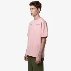 K-WAY Fantome Lettering - Pocket - T-Shirtstop - T-Shirt - Man - Pink Ash-Green Cypress Shop