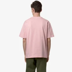 K-WAY Fantome Lettering - Pocket - T-Shirtstop - T-Shirt - Man - Pink Ash-Green Cypress Shop
