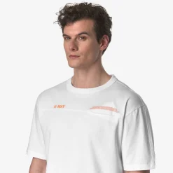 K-WAY Fantome Lettering - Pocket - T-Shirtstop - T-Shirt - Man - White-Orange Md Sale