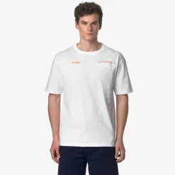 K-WAY Fantome Lettering - Pocket - T-Shirtstop - T-Shirt - Man - White-Orange Md Sale