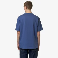 K-WAY Fantome Lettering - Pocket - T-Shirtstop - T-Shirt - Man - Blue Fiord-Orange Md Discount
