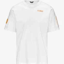 K-WAY Fantome Sleeve Pocket - T-Shirtstop - T-Shirt - Man - White-Orange Md Hot