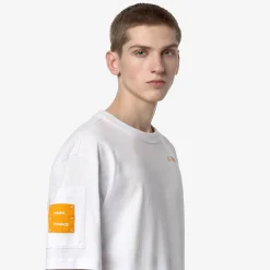 K-WAY Fantome Sleeve Pocket - T-Shirtstop - T-Shirt - Man - White-Orange Md Hot