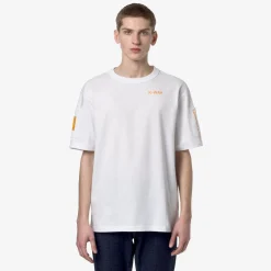 K-WAY Fantome Sleeve Pocket - T-Shirtstop - T-Shirt - Man - White-Orange Md Hot