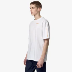 K-WAY Fantome Sleeve Pocket - T-Shirtstop - T-Shirt - Man - White-Orange Md Hot