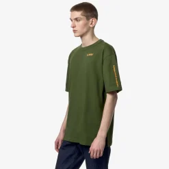 K-WAY Fantome Sleeve Pocket - T-Shirtstop - T-Shirt - Man - Green Cypress-Orange Md Best Sale