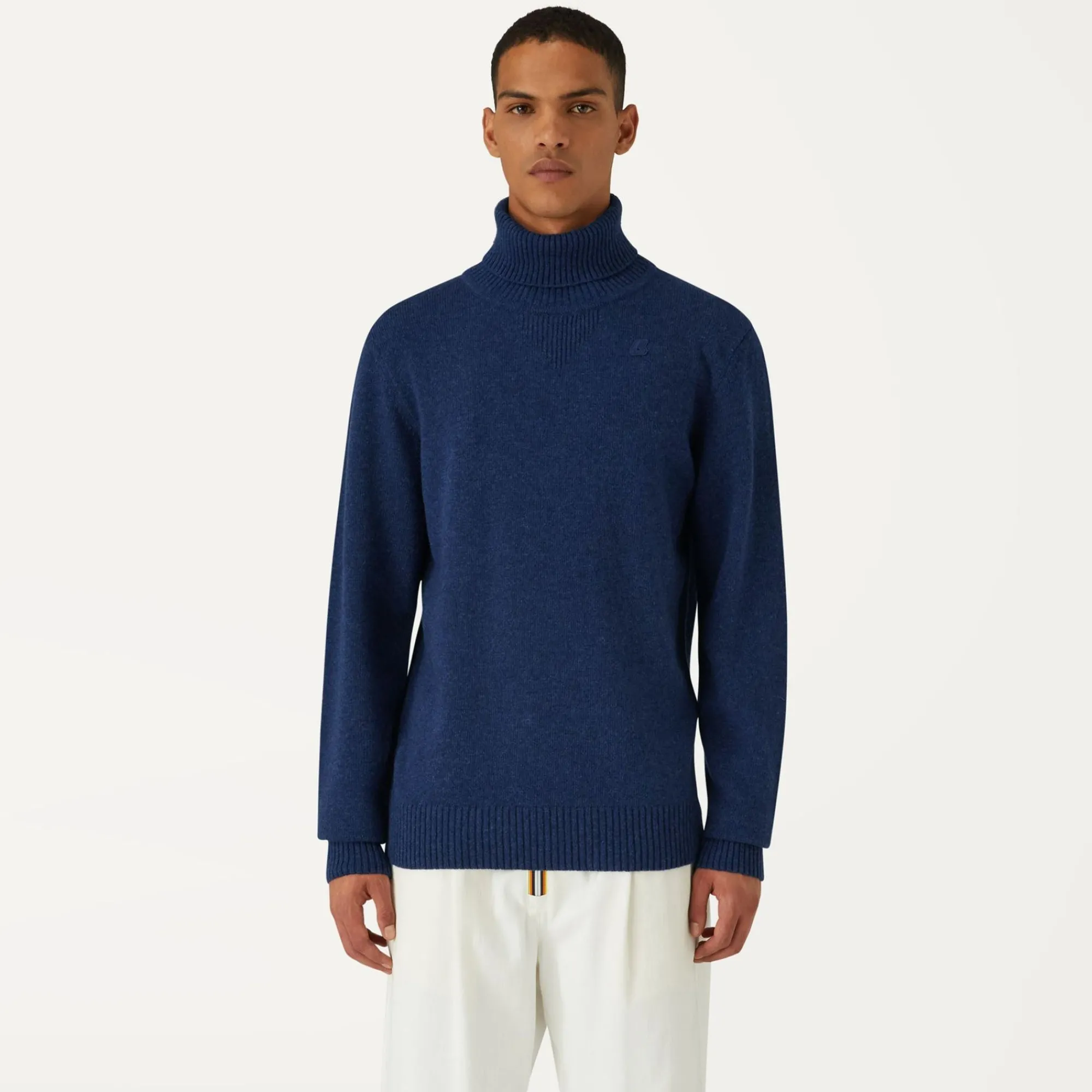 K-WAY Henry Lambswool - Knitwear - Pullover - Man - Blue Medieval Discount