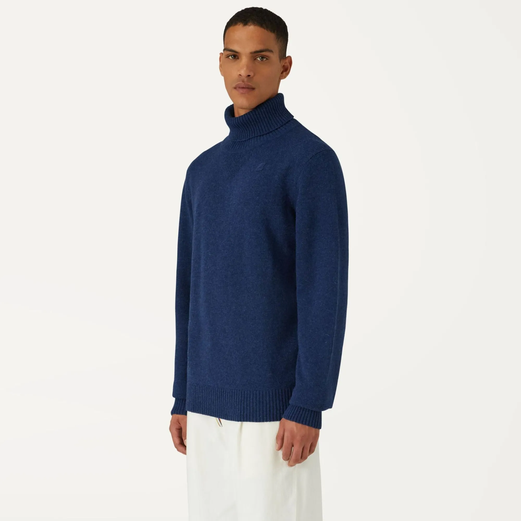 K-WAY Henry Lambswool - Knitwear - Pullover - Man - Blue Medieval Discount