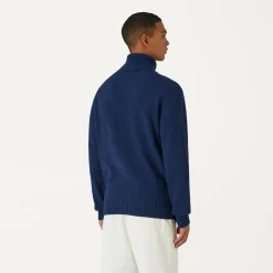 K-WAY Henry Lambswool - Knitwear - Pullover - Man - Blue Medieval Discount