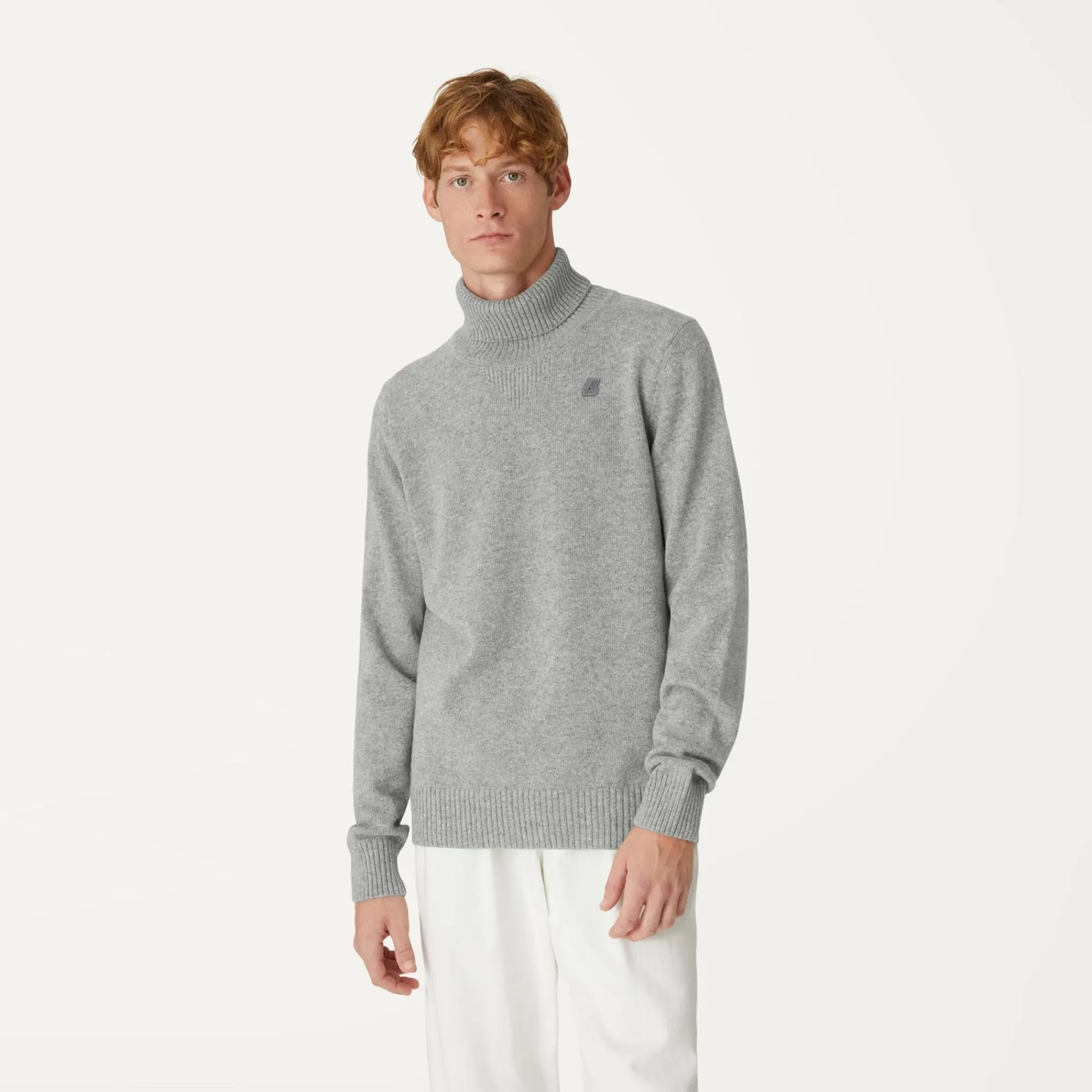 K-WAY Henry Lambswool - Knitwear - Pullover - Man - Grey Md Steel Sale