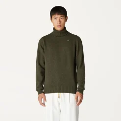 K-WAY Henry Lambswool - Knitwear - Pullover - Man - Green Blackish Hot