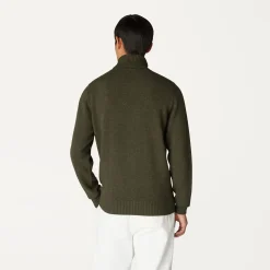 K-WAY Henry Lambswool - Knitwear - Pullover - Man - Green Blackish Hot