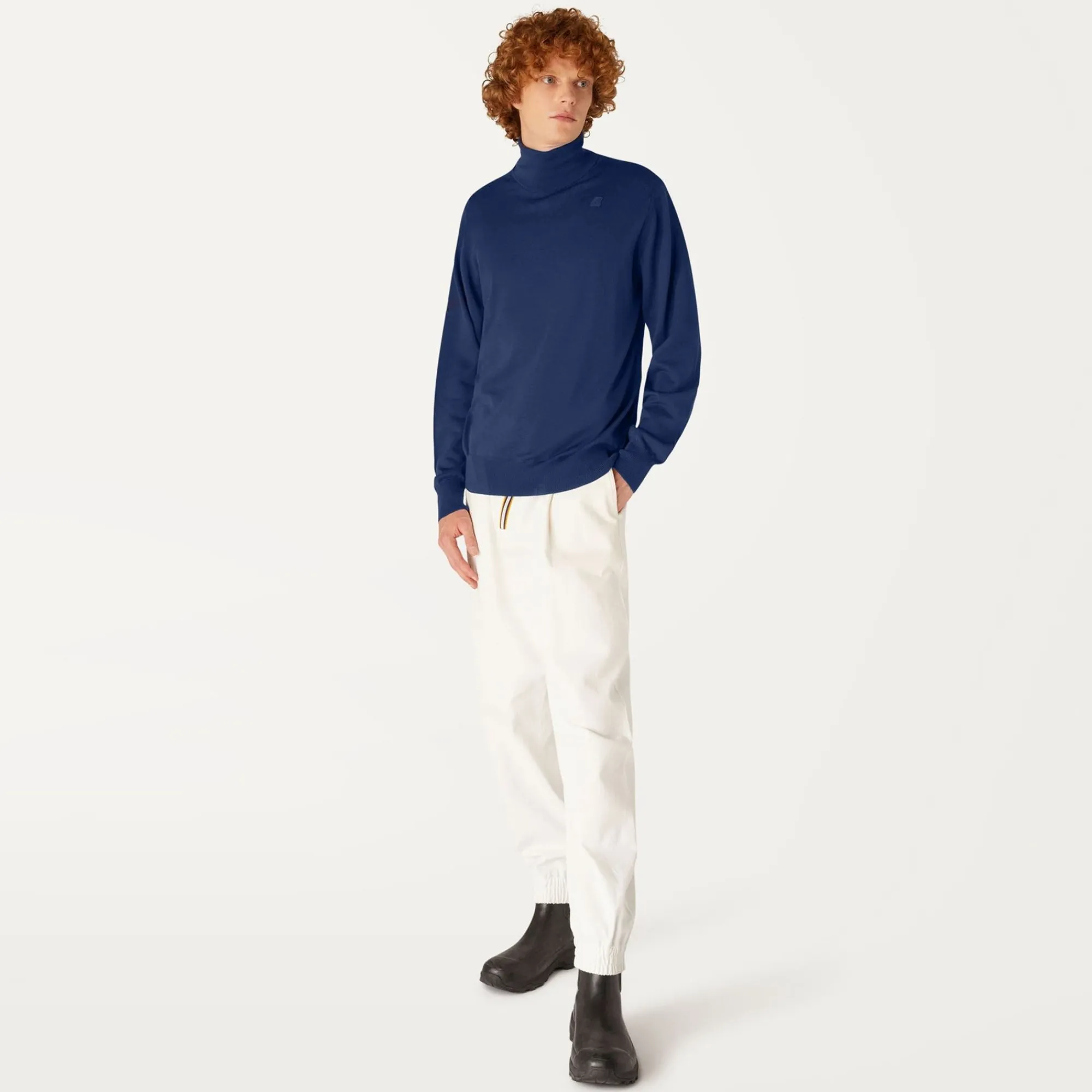 K-WAY Henry Merino - Knitwear - Pullover - Man - Blue Medieval Store