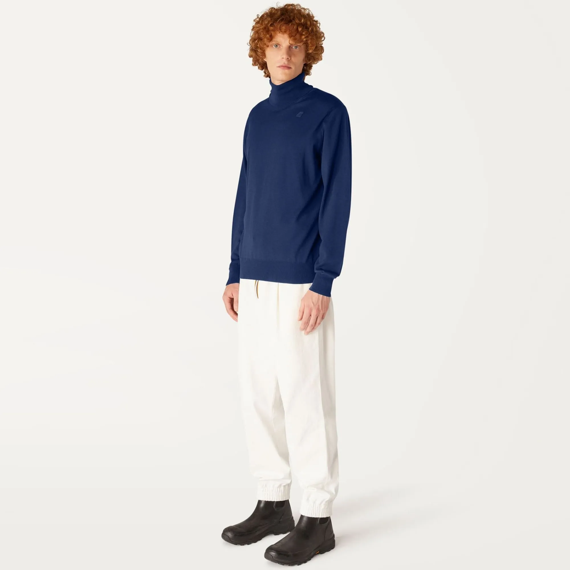 K-WAY Henry Merino - Knitwear - Pullover - Man - Blue Medieval Store