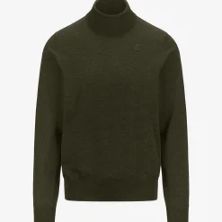 K-WAY Henry Merino - Knitwear - Pullover - Man - Green Blackish Cheap