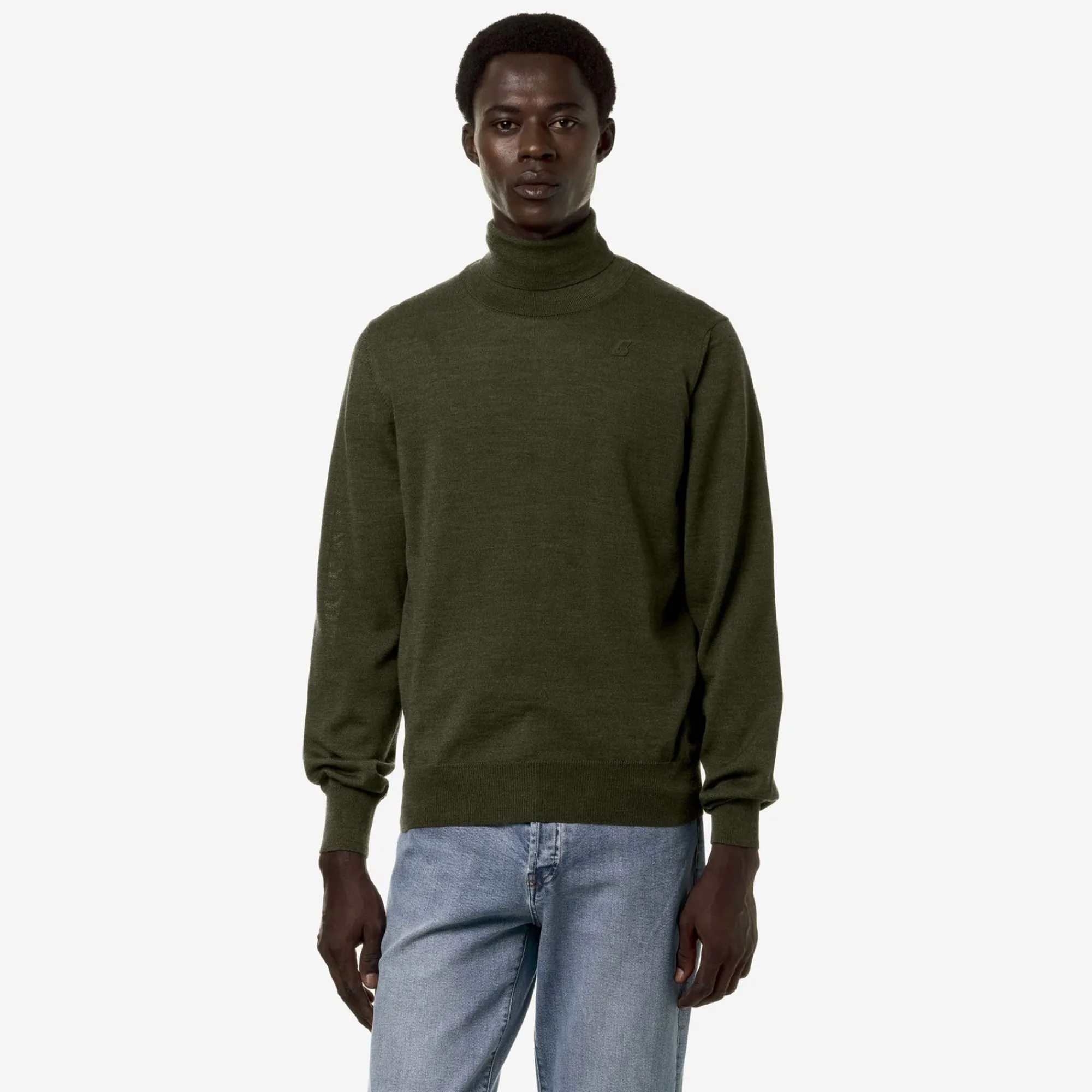 K-WAY Henry Merino - Knitwear - Pullover - Man - Green Blackish Cheap