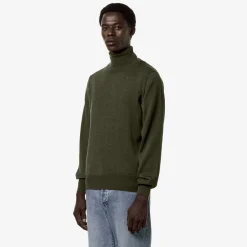 K-WAY Henry Merino - Knitwear - Pullover - Man - Green Blackish Cheap