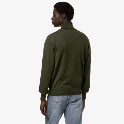 K-WAY Henry Merino - Knitwear - Pullover - Man - Green Blackish Cheap
