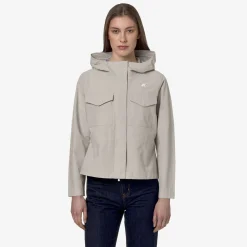 K-WAY Ivette Cotton Feel - Jackets - Mid - Woman - Beige Lt Clearance