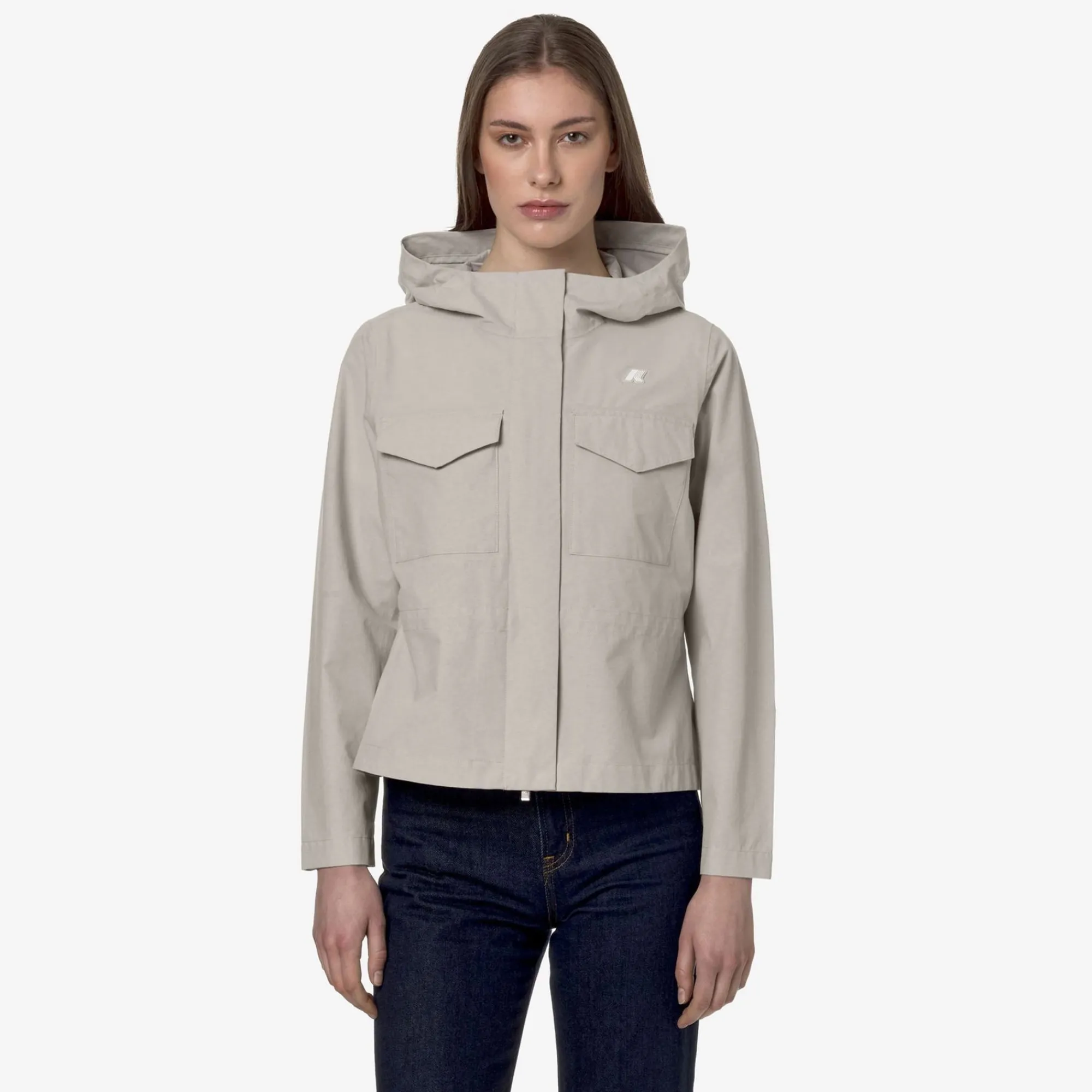 K-WAY Ivette Cotton Feel - Jackets - Mid - Woman - Beige Lt Clearance