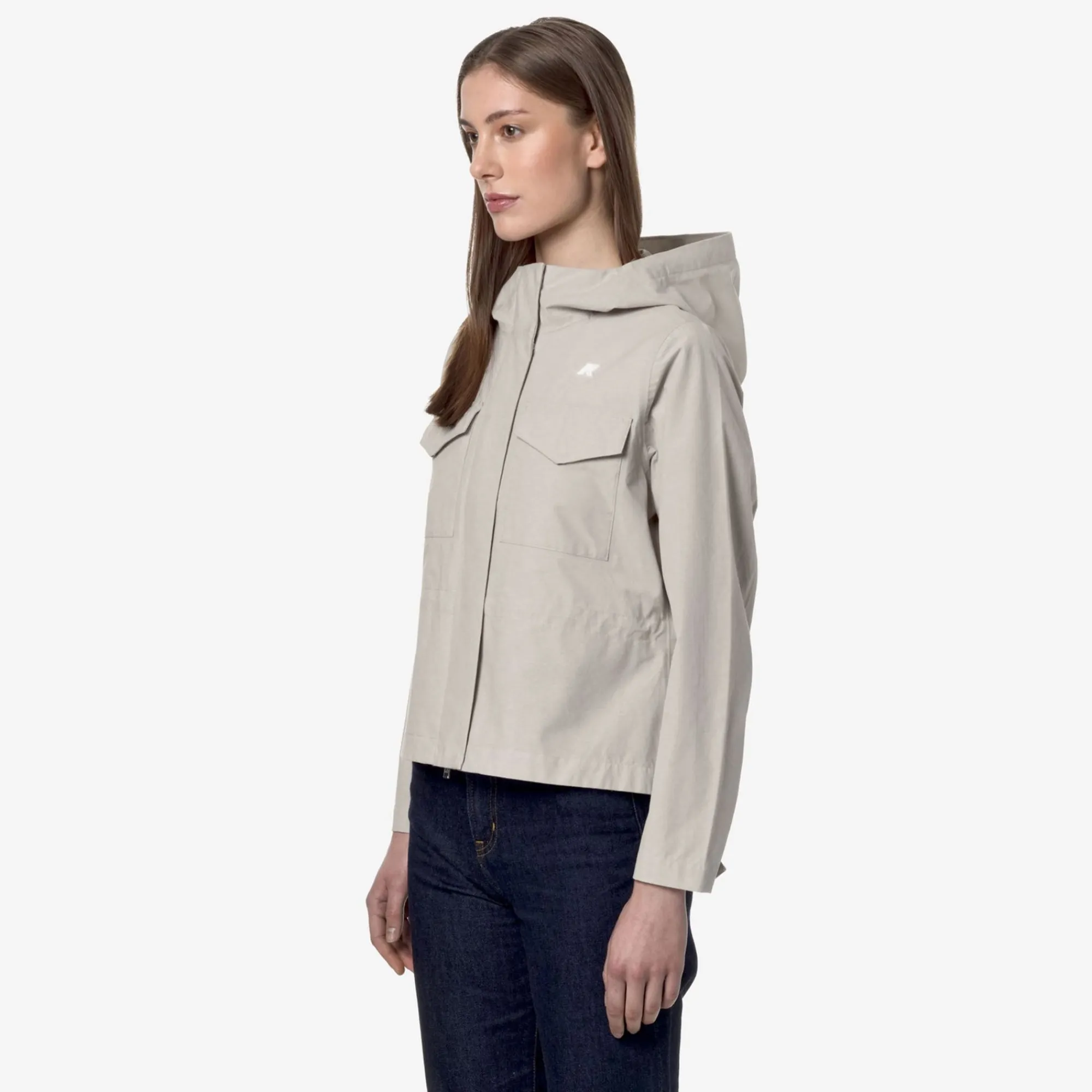 K-WAY Ivette Cotton Feel - Jackets - Mid - Woman - Beige Lt Clearance