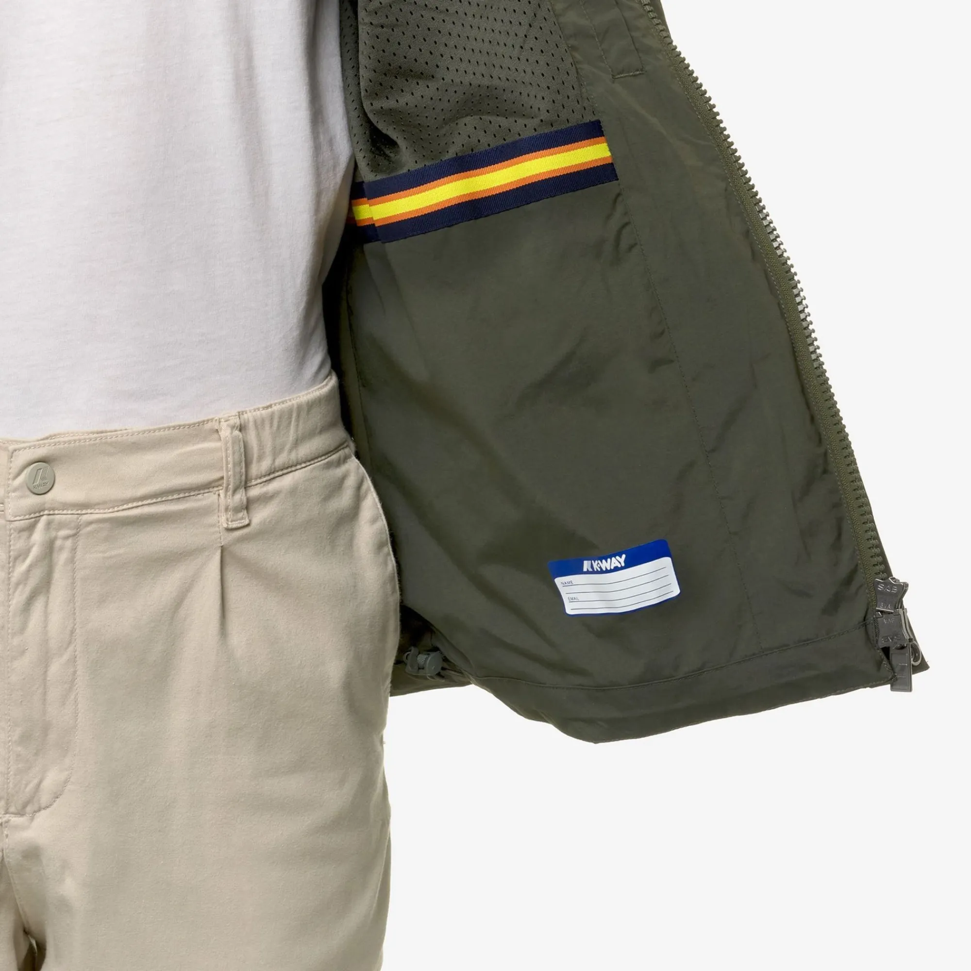 K-WAY Jack Ottoman - Jackets - Short - Man - Green Blackish Fashion